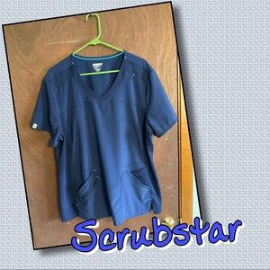 Scrubstar Antimicrobial V-Neck Scrub Top🔴